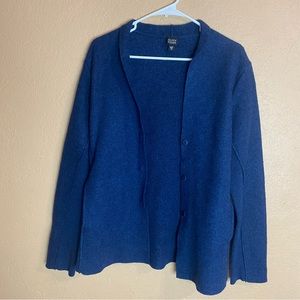 Eileen Fisher 100% Wool Open Cardigan Sweater Size XS
